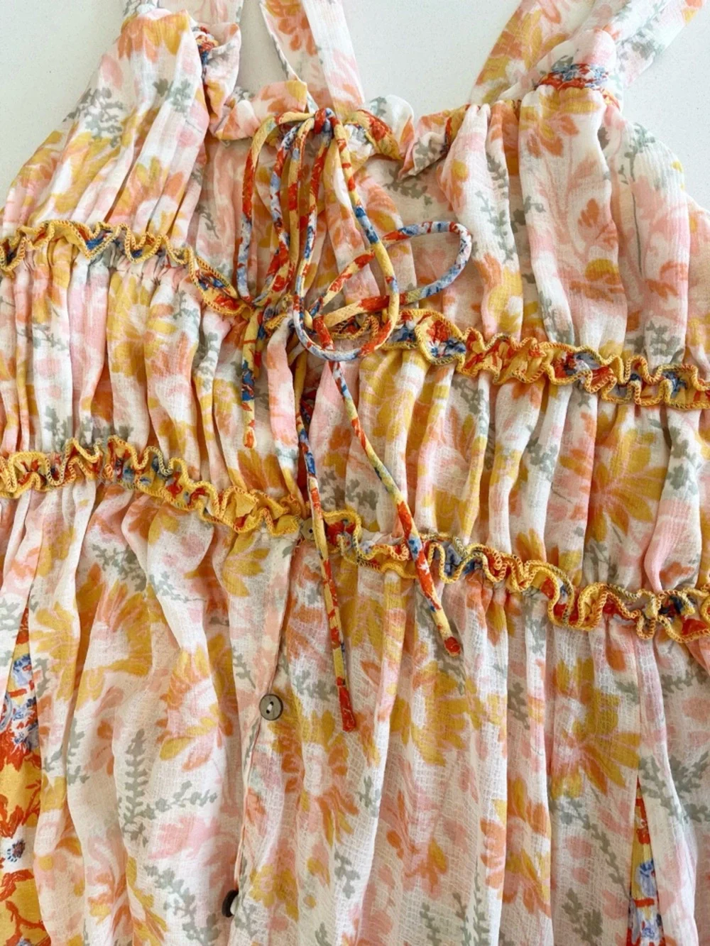 NWT Free People Dance With Me Floral Maxi Dress Smocked Boho Cottagecore S